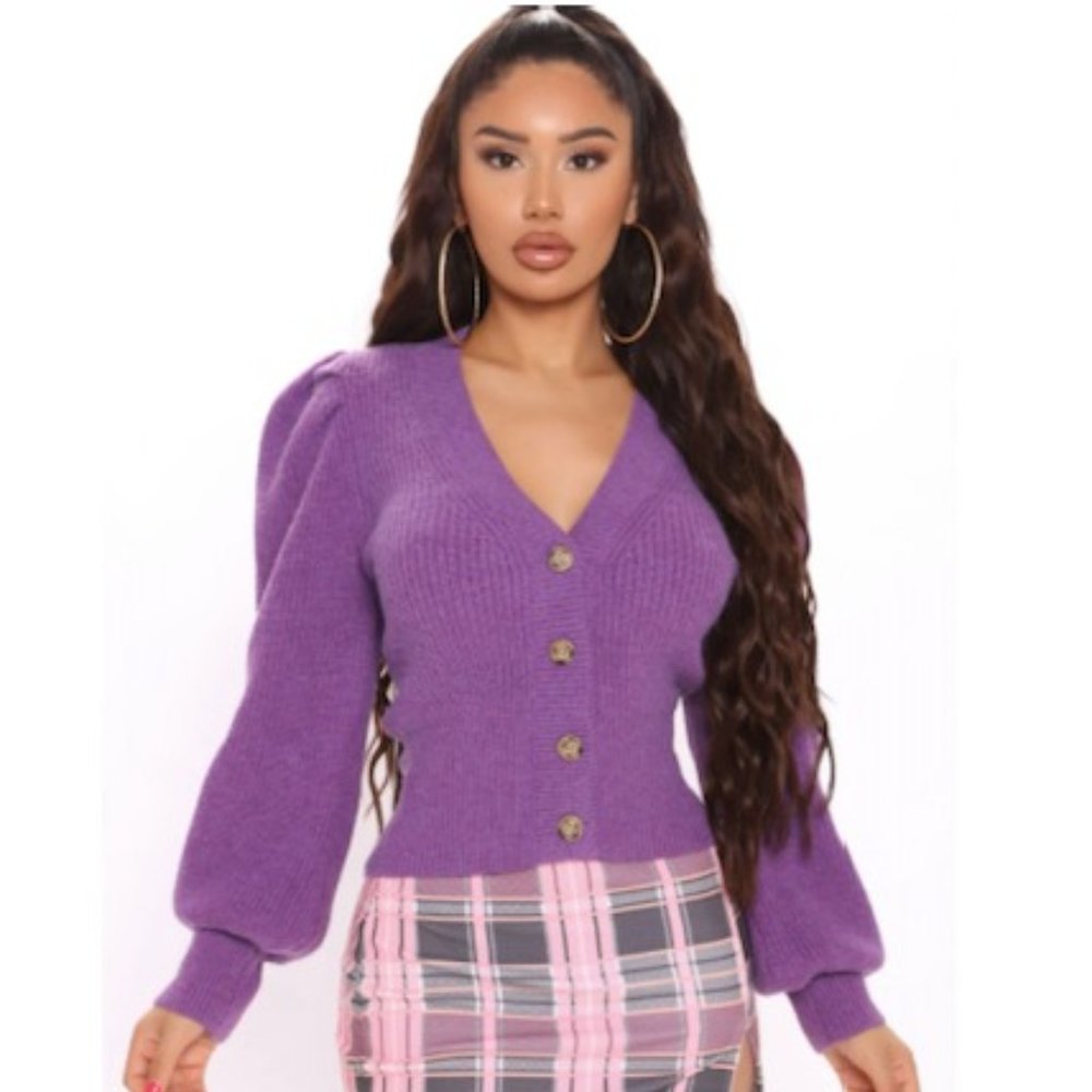 NWT Fashion Nova Fall in Love Cardigan in Violet